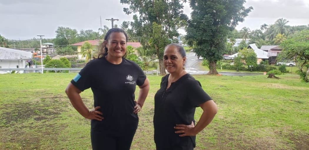 Gender Development official, Lululeen Santos and Pohnpei Senator, Herolyn Movick don black