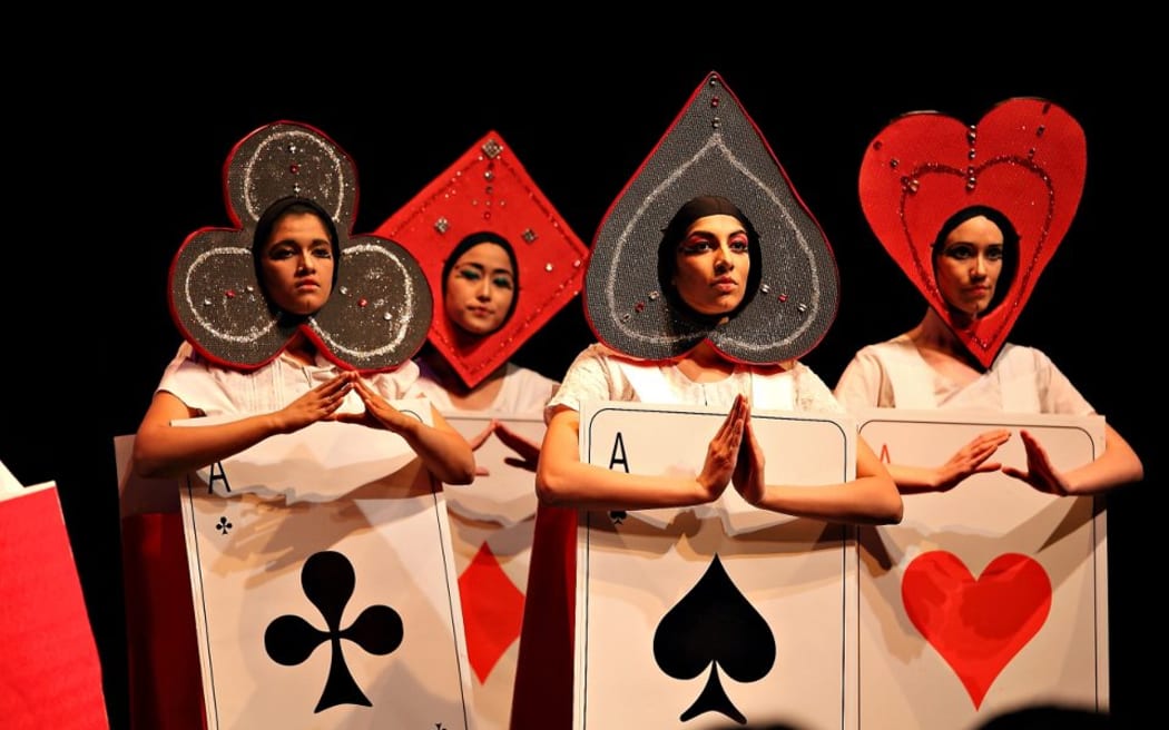 Actors performing in a Prayas production Kingdom of Cards.