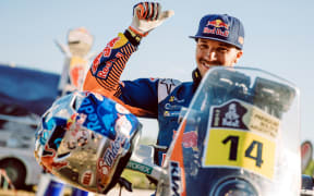 Sam Sunderland at the finish line.