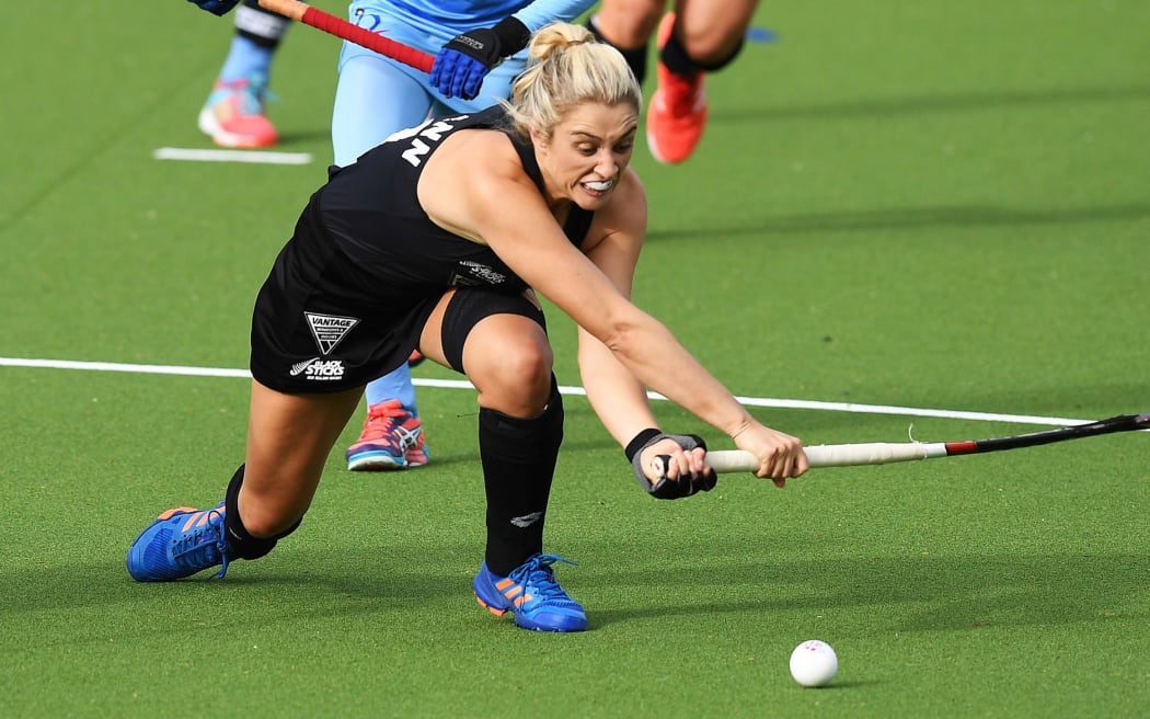 Rachel McCann takes a shot on goal.