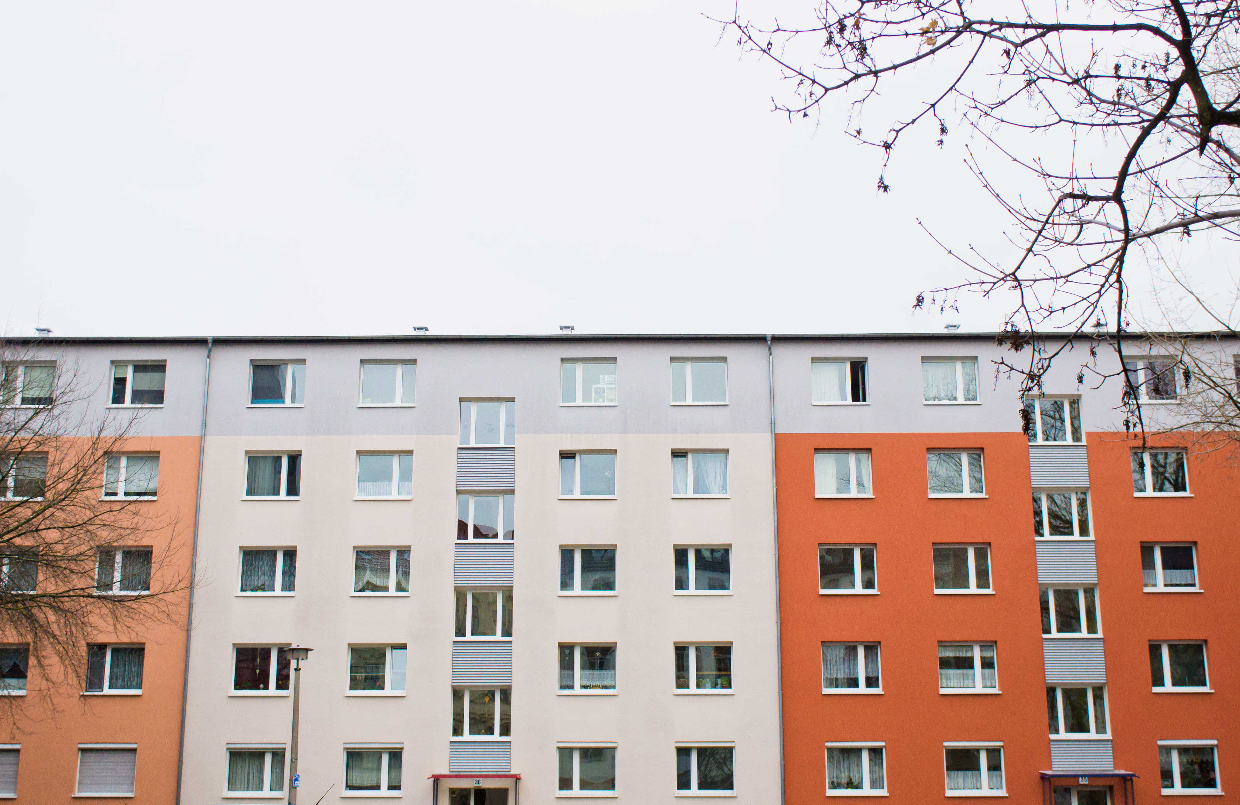 Apartment building, accommodation, housing, rental.