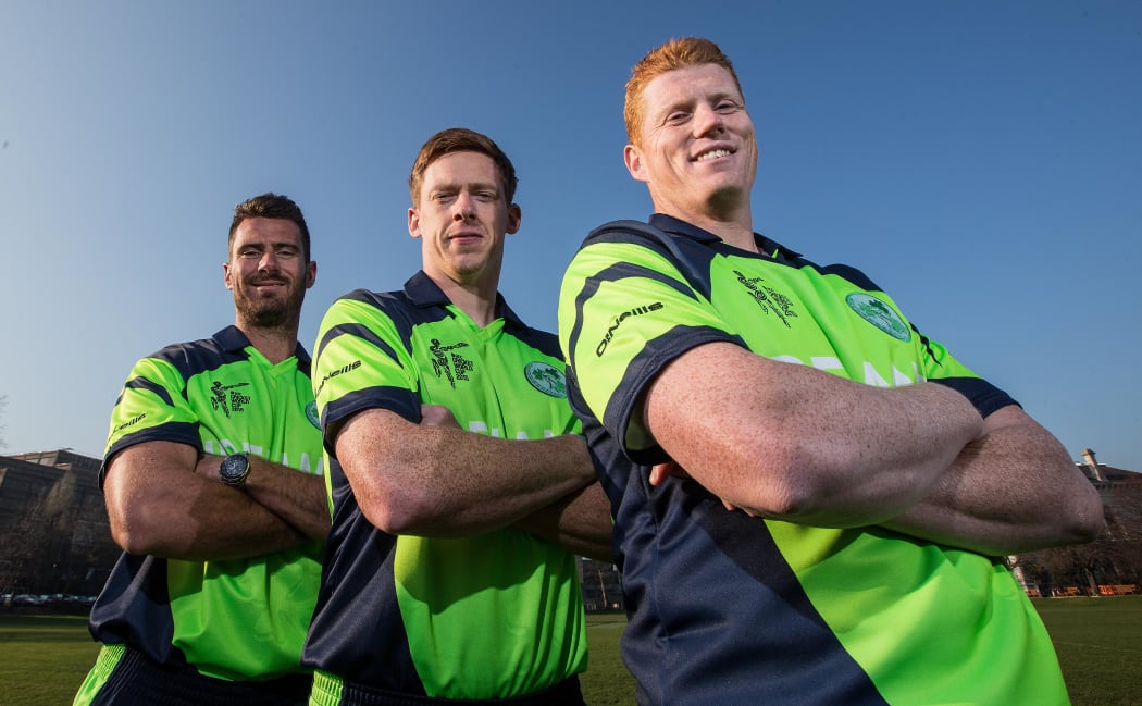 Ireland cricketers Max Sorensen, Craig Young and Kevin O'Brien.