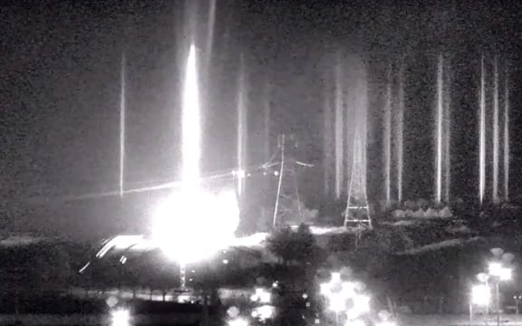 An image from a livestream from the Zaporizhzhia Nuclear Authority on shows multiple blasts at a Ukrainian nuclear plant in Zaporizhzhia.