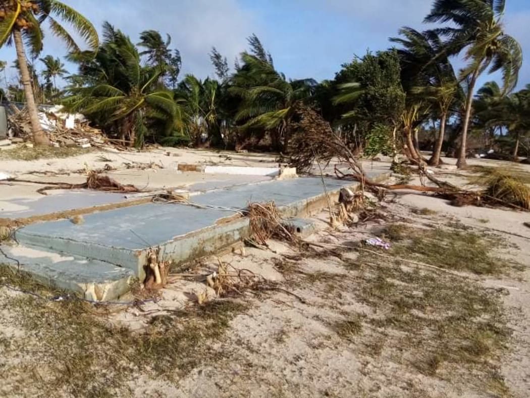 Only the concrete foundation of the resort remains post-Cyclone Harold