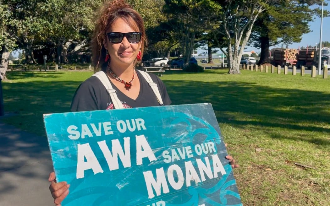 Hīkoi participant Mere Tamanui said she had been displaced after Cyclone Gabrielle and was there for her whakapapa and whānau connections to the whenua.