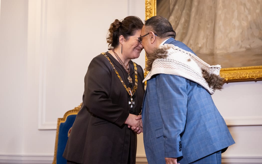 New Speaker Adrian Rurawhe attends Government House for confirmation form the Government General