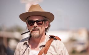 Still from the eight-part FX series The Lowdown starring Ethan Hawke and streaming in NZ on Disney+.