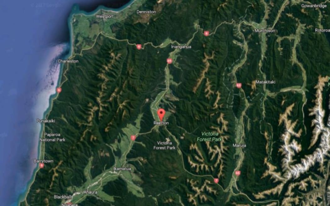 The helicopter crashed near Reefton, on the South Island's West Coast.
