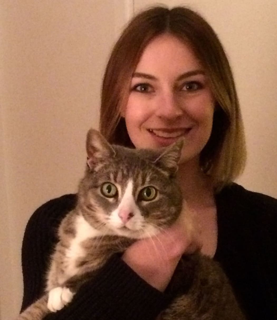 Anna Boyd and her cat Freckle.
