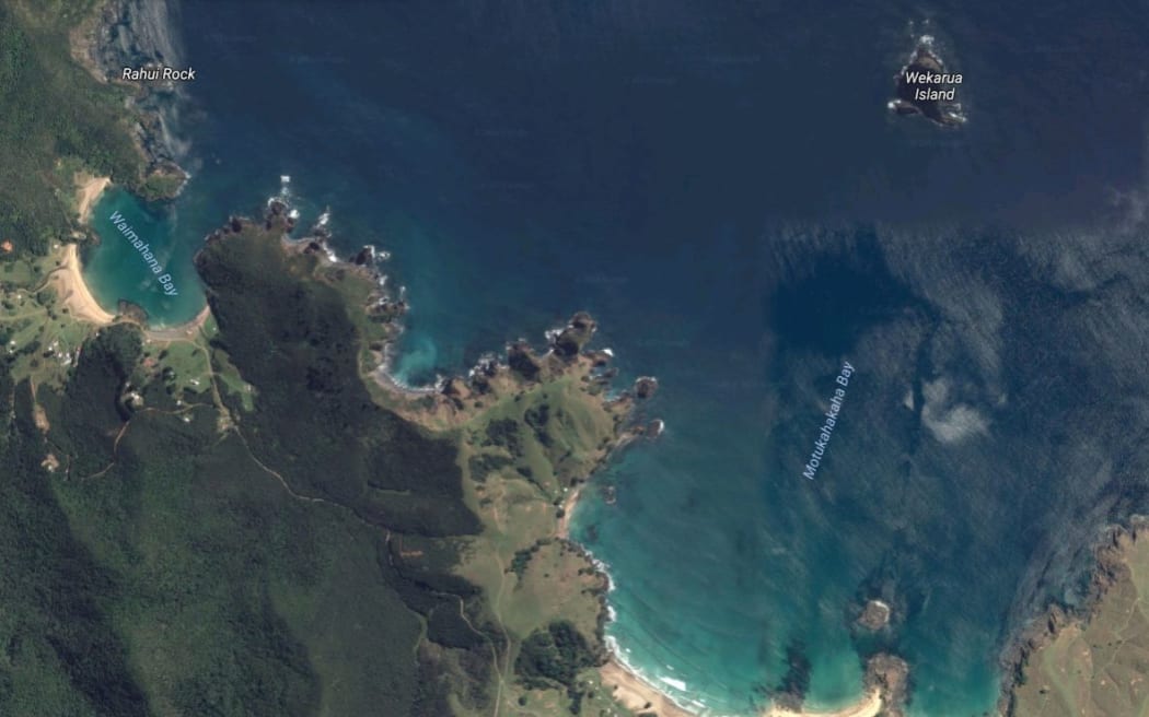 Motukahakaha Bay, left, and Waimahana Bay