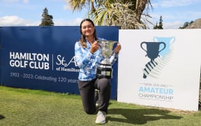 Faith Vui wins the New Zealand Amateur Golf Championships finals, Hamilton Golf Club, St Andrews, Hamilton, New Zealand. Sunday 5 November 2023. Photo: Simon Watts/www.bwmedia.co.nz