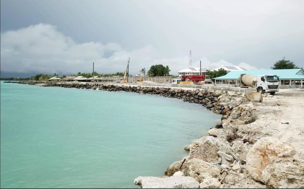 Land reclamation on Tuvalu