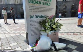 Flowers at scene of Green MP Fa'anānā Efeso Collins' death