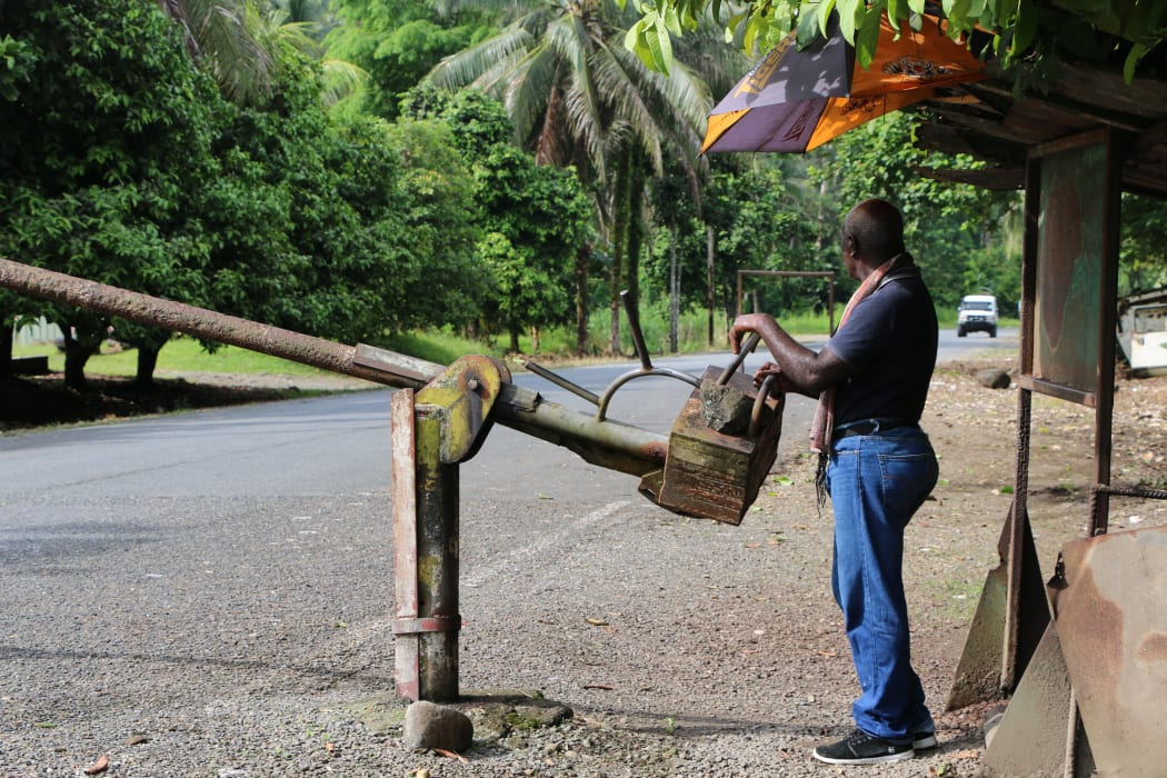 Access to Bougainville's Panguna copper mine is controlled by landowners. Vehicles going up to the mountainous mine area must first pass Morgan Junction checkpoint.