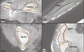 Figure 2. Changes in planform characteristics of selected reef islands in Funafuti