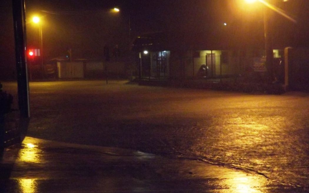 Flooding in downtown Apia brought by Tropical Cyclone Tuni.