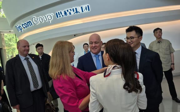 Prime Minister Christopher Luxon at Trip.com headquarters in Shanghai.