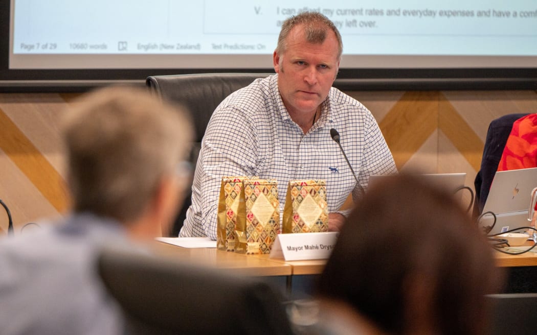 Tauranga Mayor Mahé Drysdale at a Tauranga City Council meeting on December 9 2024. Photo / David Hall