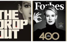 Right -The Dropout logo and Left Elizabeth Forbes on the cover of Forbes Magazine