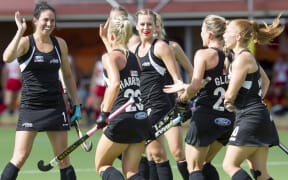 The Black Sticks celebrate a goal.