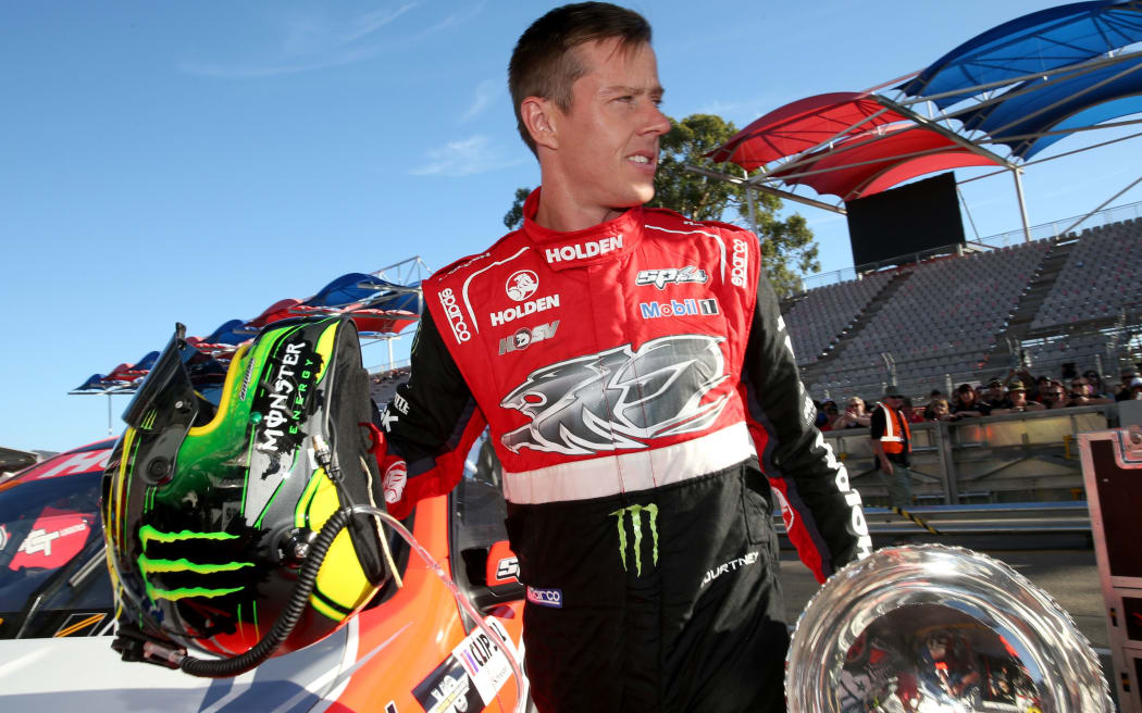 James Courtney (Holden Racing Team) winner of Race 3. 2015 Clipsal 500 Adelaide. 1 March 2015