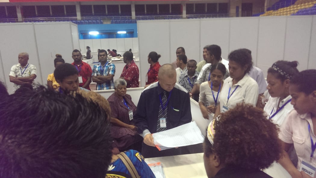 Vote counting in Suva