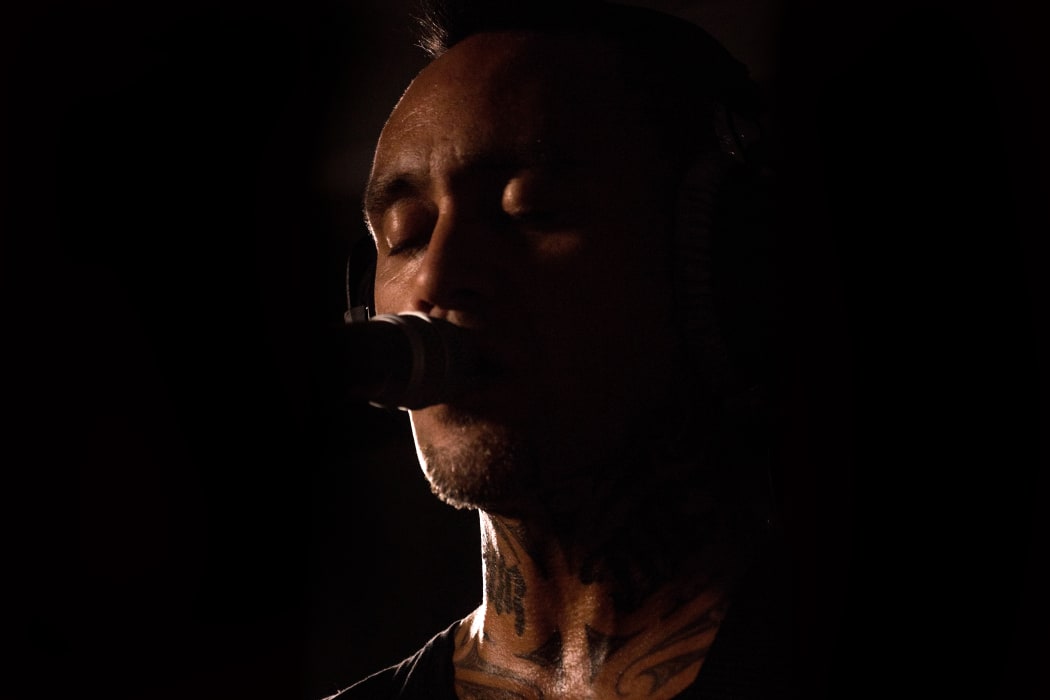 Tiki Taane performing in the Auckland studio for NZ Live