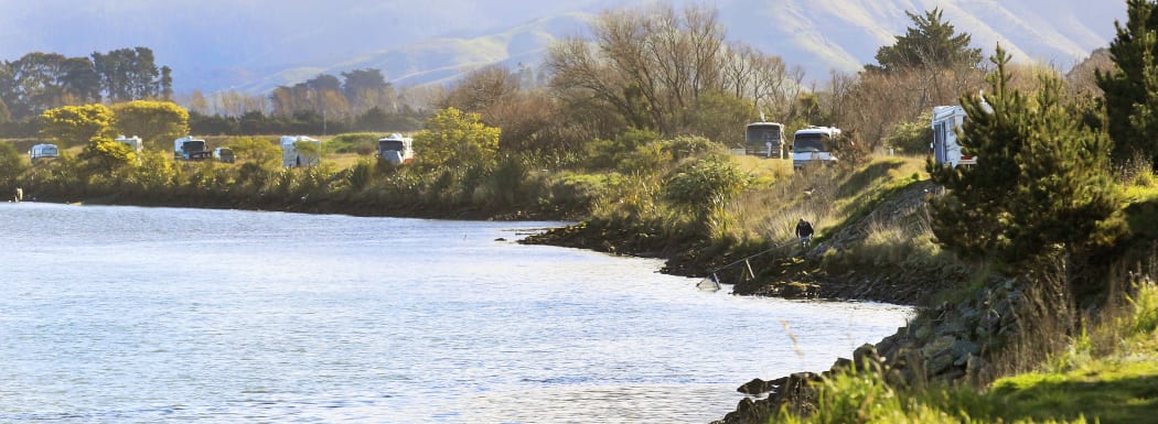 Whitebait Season at the Wairau River Diversion Bar. Marlborough District Council wants to scrap a permit which allows whitebaiting fishers to camp along a river for four months.
