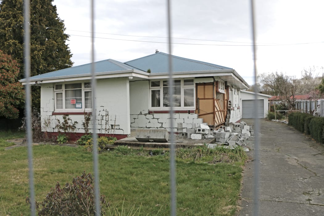 A quake-damaged home in Waiau.
