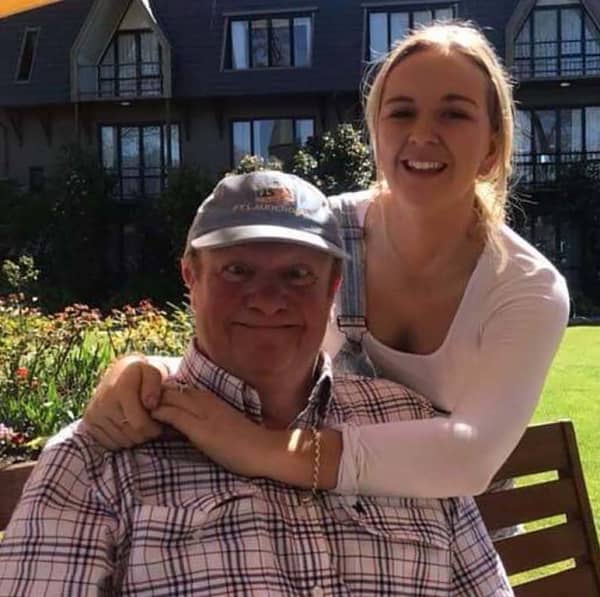 Mental health advocate Grace Curtis and her father.