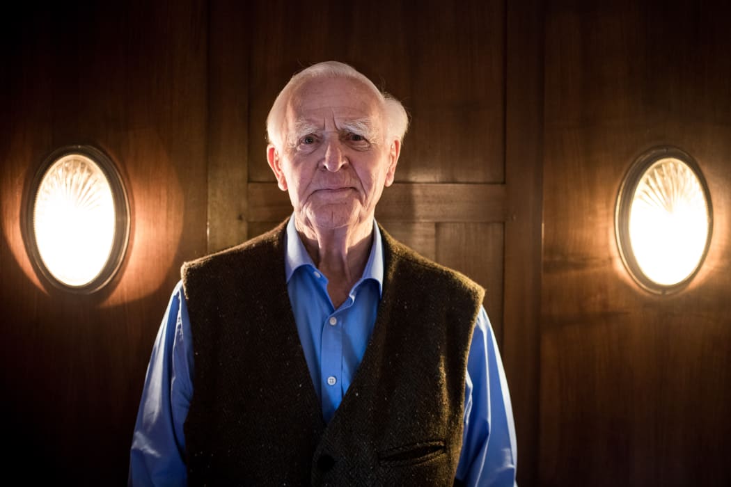John le Carre, photographed during an interview with Deutsche Presse-Agentur at a hotel in Hamburg, Germany, 16 October 2017.