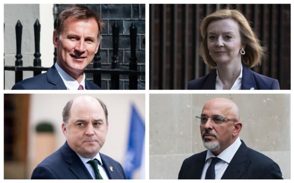 Contenders for UK Prime Minister - Jeremy Hunt, Liz Truss, Nadhim Zahawi and Ben Wallace