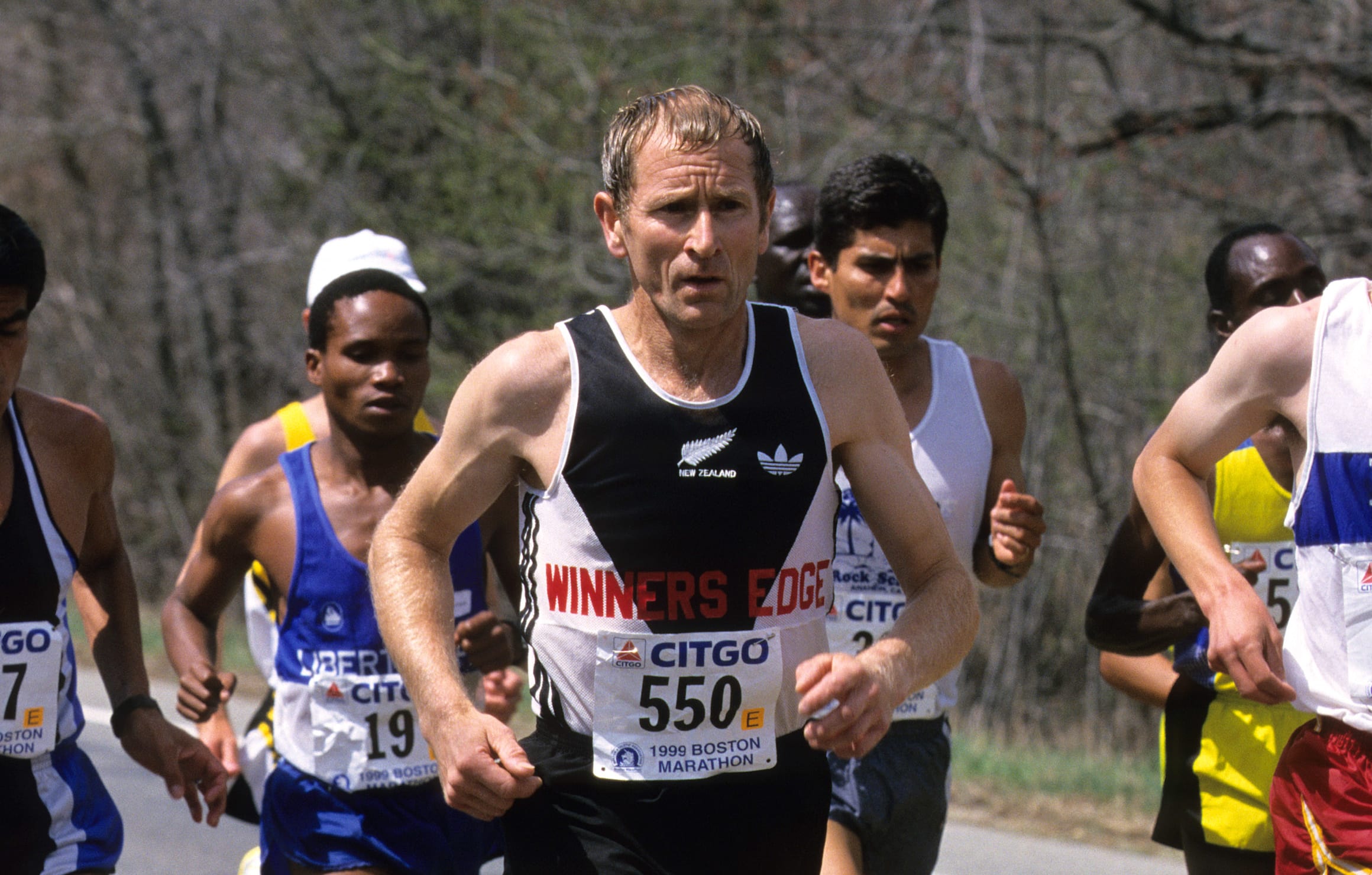 New Zealand runner John Campbell competing in the 1999 Boston Marathon.