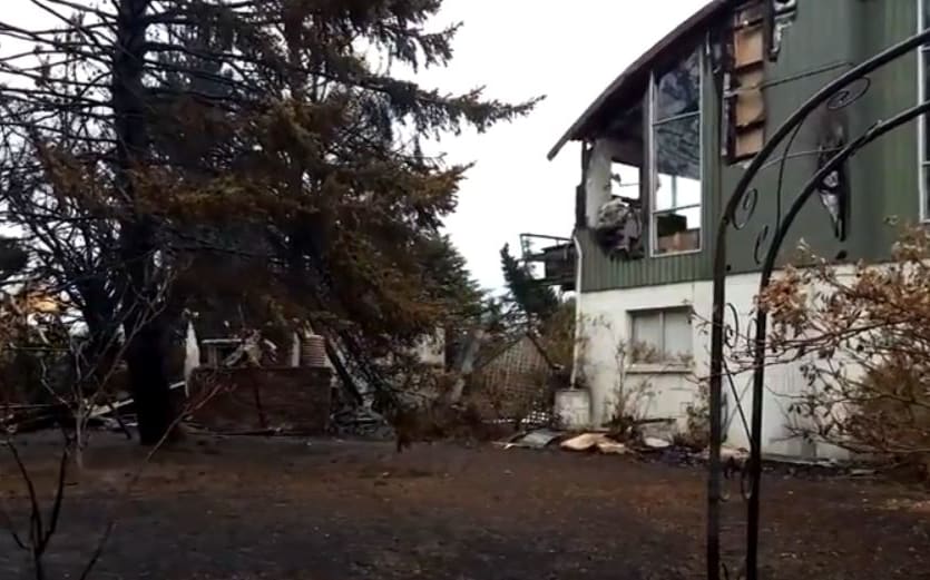 Ewing Cartwright's home was damaged in the fires near Rolleston.