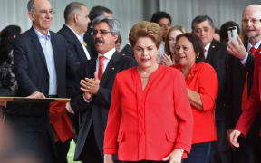 Dilma Rousseff at the Alvorada presidential palace in Brasilia after her removal from office.