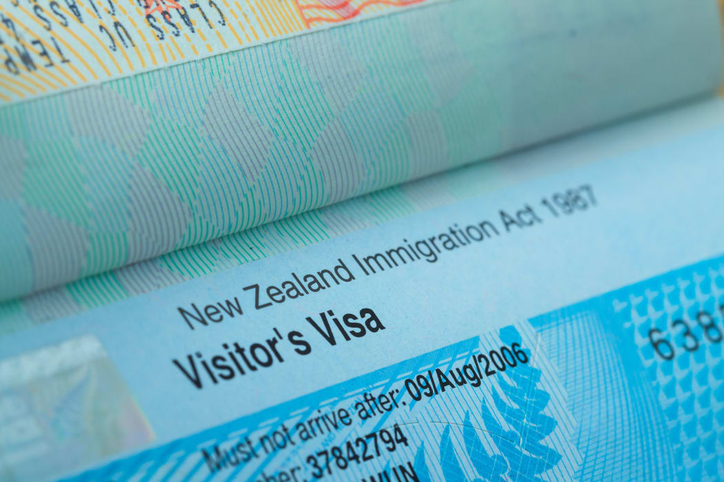 Passport stamp visa for travel concept background, New Zealand.