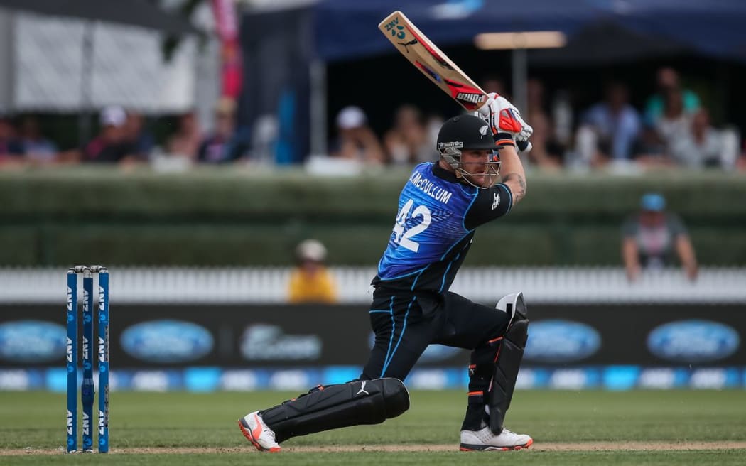 Brendon McCullum batting during his final ODI match against Australia at Seddon Park, Chappell-Hadlee Trophy and ANZ ODI Cricket Series, Hamilton. Monday 8 February 2016. Copyright Photo: Bruce Lim / www.photosport.nz