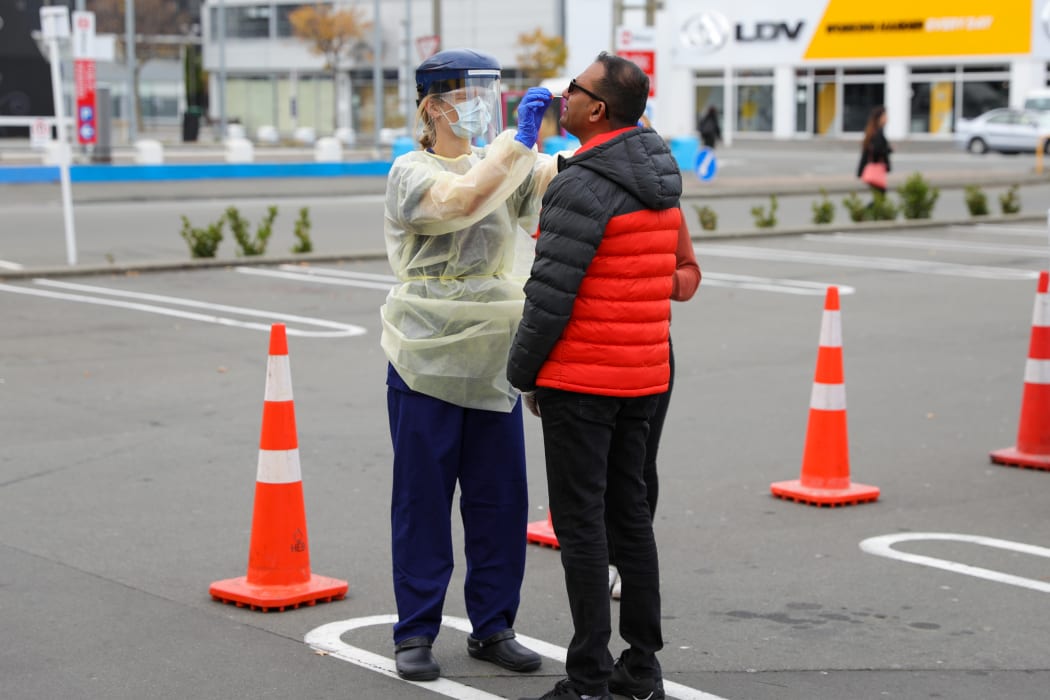 Christchurch's mobile testing station for Covid-19 coronavirus at Pak n Save on Moorhouse Ave.