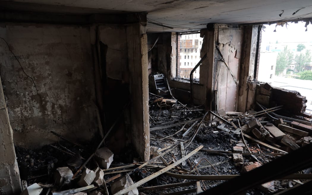 This residential building in Odesa was hit by a Russian drone on 28 June.