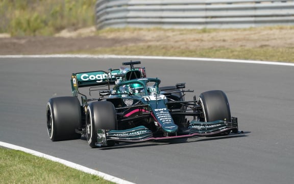 Lance Stroll driving for Aston Martin.