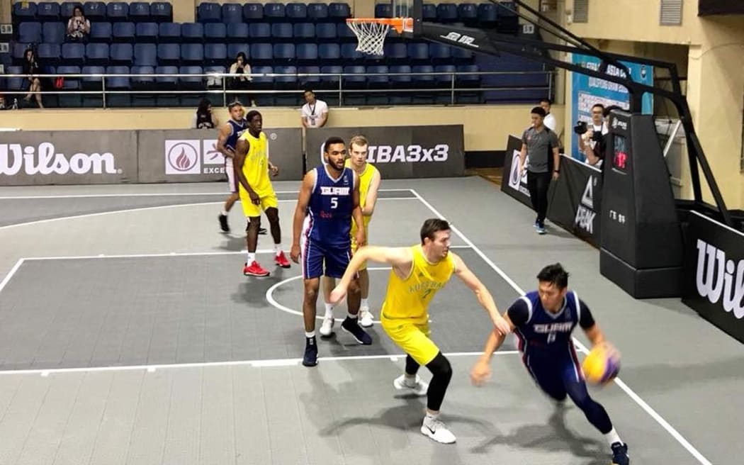 Guam taking on Australia at the FIBA 3x3 Asia Cup Qualifier.