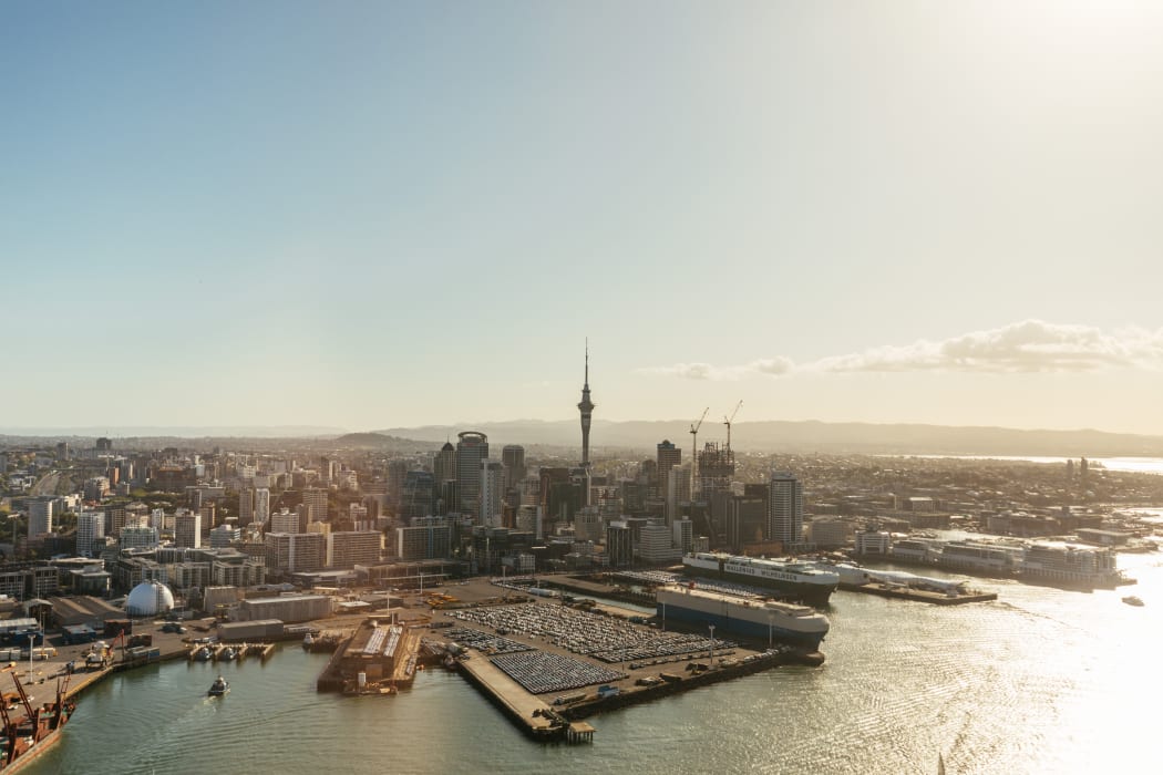 Port of Auckland and Auckland CBD.