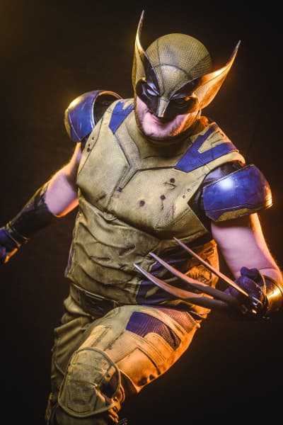 Cosplayer Outta_the_box dressed as Wolverine from Marvel superhero comics and film X-Men.