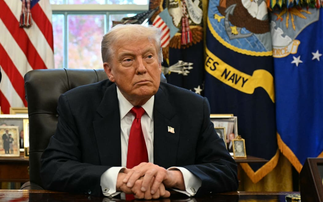 US President Donald Trump in the Oval Office of the White House in Washington, DC, on 21 November, 2025.