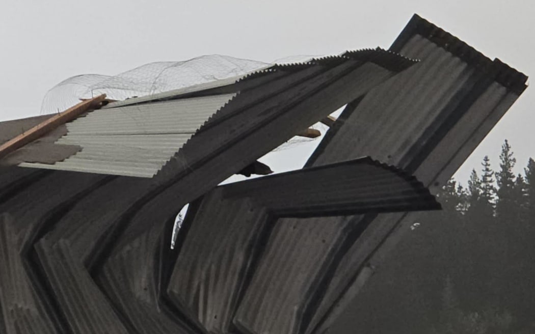 The roof was lifted off the library at Konini Primary School in Wainuiomata on Thursday 5 June, 2025, in strong winds.