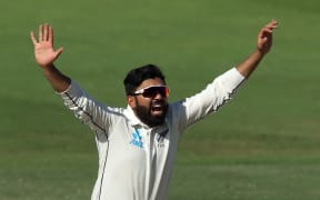 Black Caps spinner Ajaz Patel.