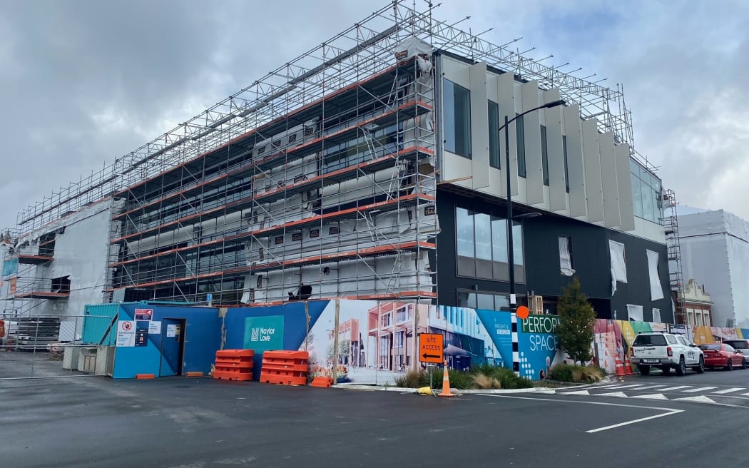 Progress on the Ashburton library and civic centre in March.