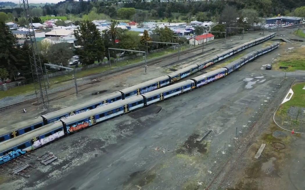 Dumped trains in Taumarunui.