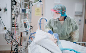 Health workers take part in ICU training for Covid-19 at Hutt Hospital.