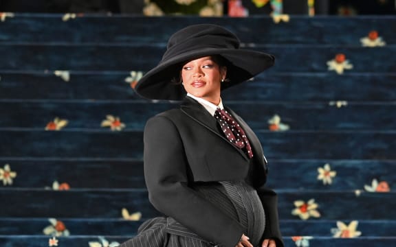 Barbadian singer and actress Rihanna arrives for the 2025 Met Gala at the Metropolitan Museum of Art on May 5, 2025, in New York.
